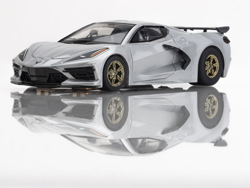 AFX Corvette C8 Ceramic Matrix Metallic Silver Mega G+ HO Slot Car