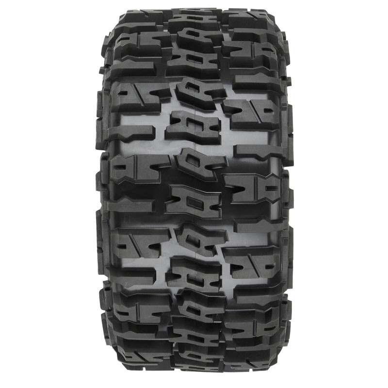 Pro-Line Trencher Front/Rear 5.7in Tires Mounted on Raid Black