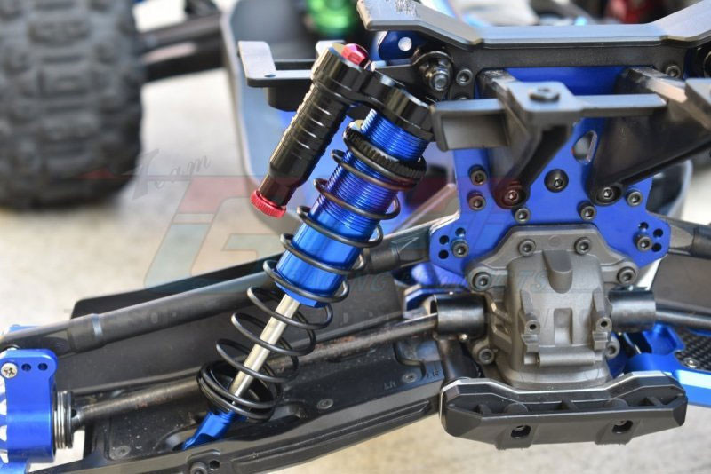 Aluminum 6061-T6 Rear Adjustable Spring Dampers (122mm) For Losi 1/10 Rock Rey & Baja Rey - Blue Upgrade Parts