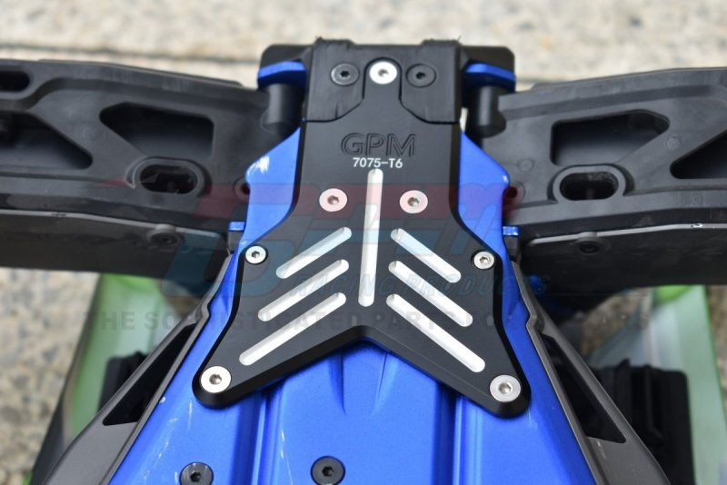 GPM Alu-Getriebeschutz Für Team Losi 5ive-T – 7075 Aluminium, Blau, 1 Stück