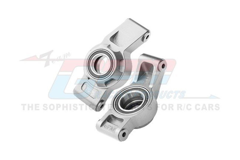 GPM Silver 7075 Alloy Rear Hub Stub AXLE Carriers With Oversize Bearings