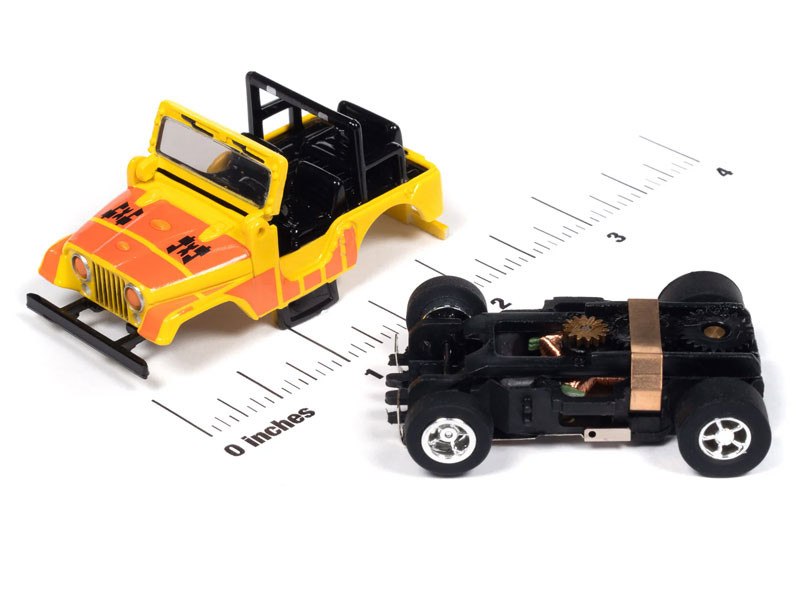 Auto World 1979 Jeep CJ-7 (Yellow w/Orange 4x4 Graphics) X