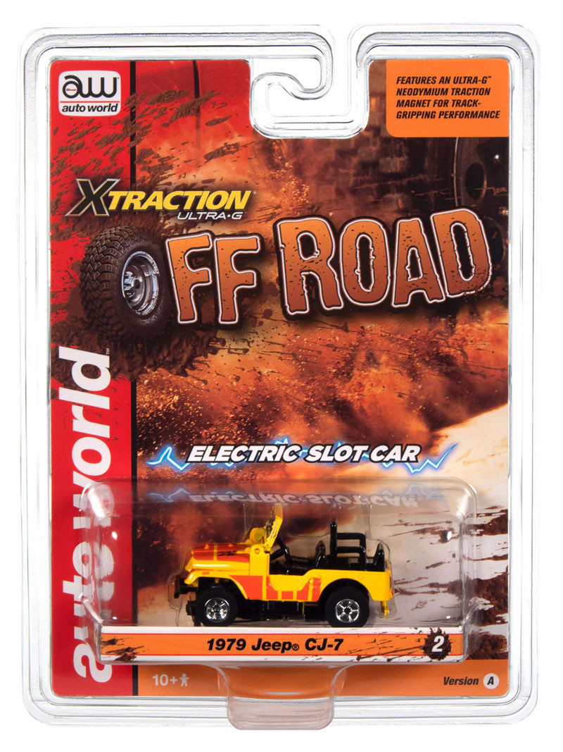 Auto World 1979 Jeep CJ-7 (Yellow w/Orange 4x4 Graphics) X