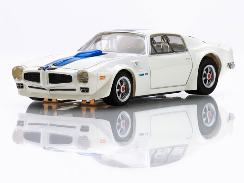 AFX 1970 Pontiac Firebird Trans Am White/Blue Mega G+ HO Slot Car