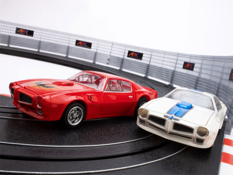 AFX Mega G+☆70 Pontiac Firebird HOスロットカー AFX 1970 Pontiac Firebird Trans Am White/Blue Mega G+ HO Slot Car