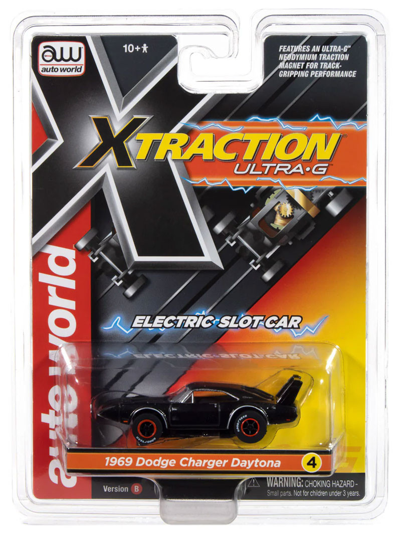 Auto World 1969 Dodge Daytona (Dark Grey) X-Traction HO Slot Car