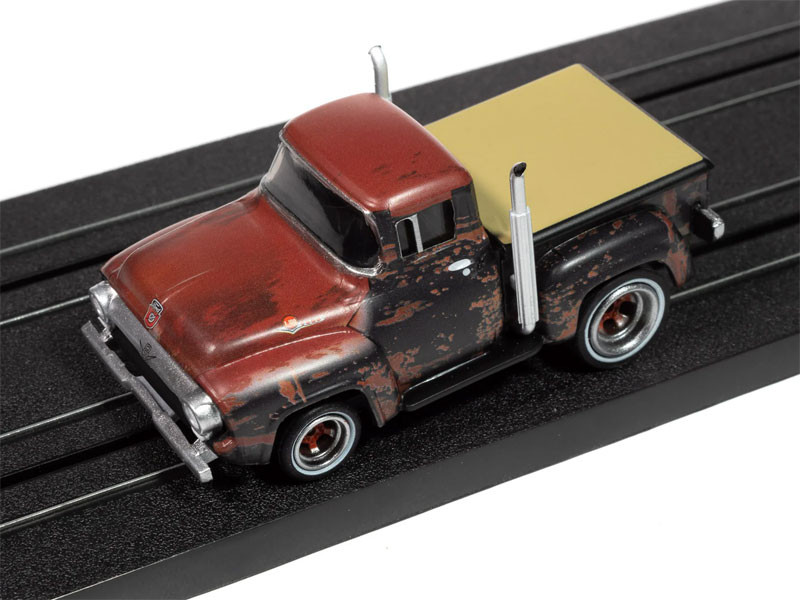 AUTO WORLD 4Gear☆56 Ford Pickup HOスロットカー Auto World 4Gear 1956 Ford F100 Pickup (Rusted) HO Scale