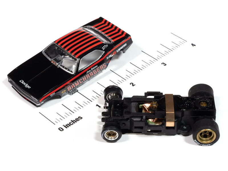Auto World 1970 Dodge Challenger Ramcharger (Black) 4Gear HO Slot Car