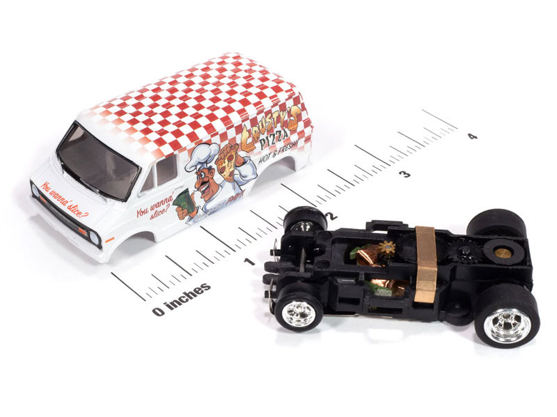 Auto World 1973 Dodge Delivery Van (White Body w/ Red Checkers