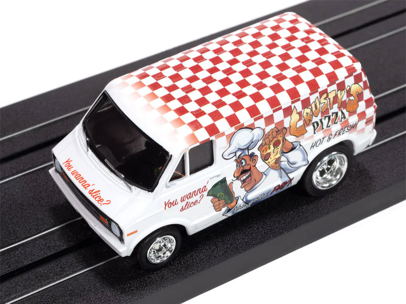 Auto World 1973 Dodge Delivery Van (White Body w/ Red Checkers