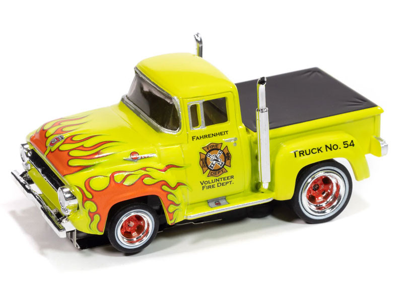 Auto World 1956 Ford F100 Volunteer Fire Dept (Green w/ Orange