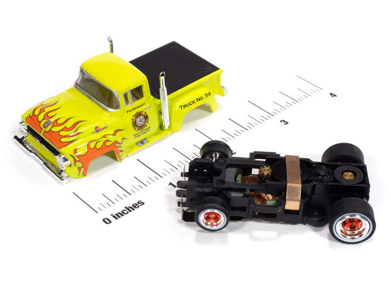 Auto World 1956 Ford F100 Volunteer Fire Dept (Green w/ Orange