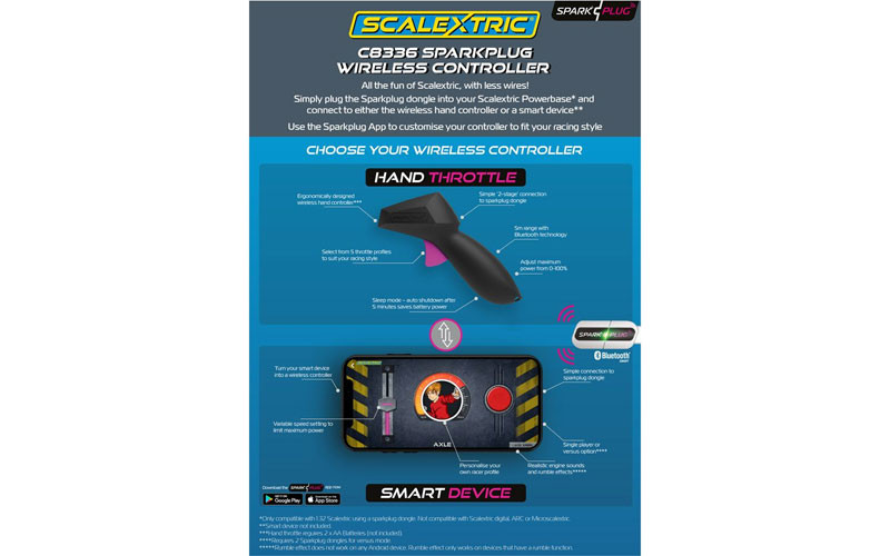 Scalextric Start Speed Limiting Controllers C8437 – 2 Hand Throttles, Red & Blue, Analogue
