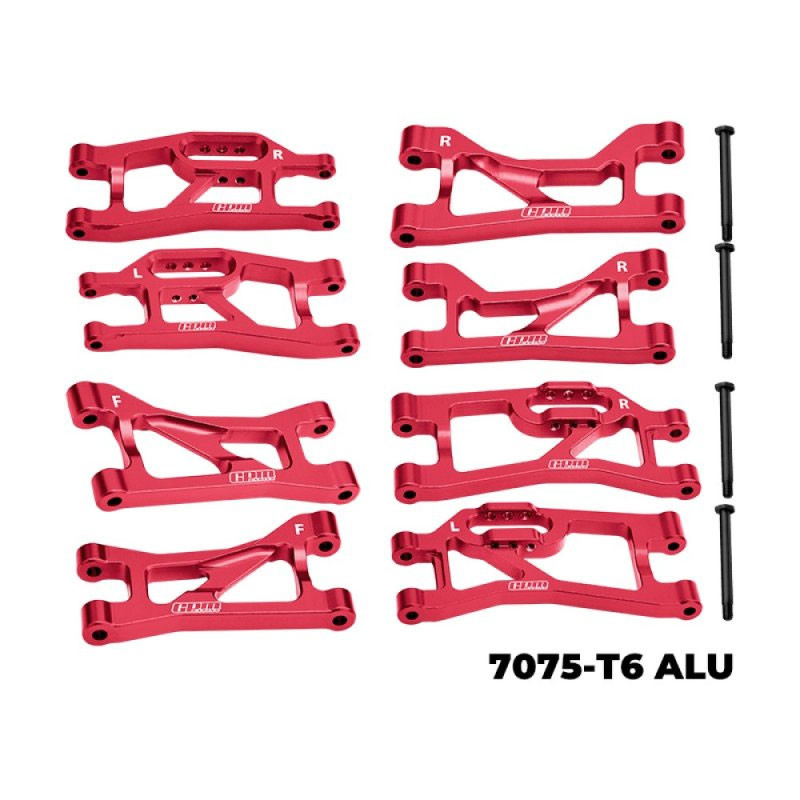 GPM Red 7075 Alloy Front Upper & Lower and Rear Upper & Lower ...