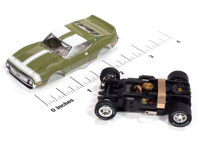 Auto World 1971 AMC Javelin (Green & White) X-Traction HO Slot Car
