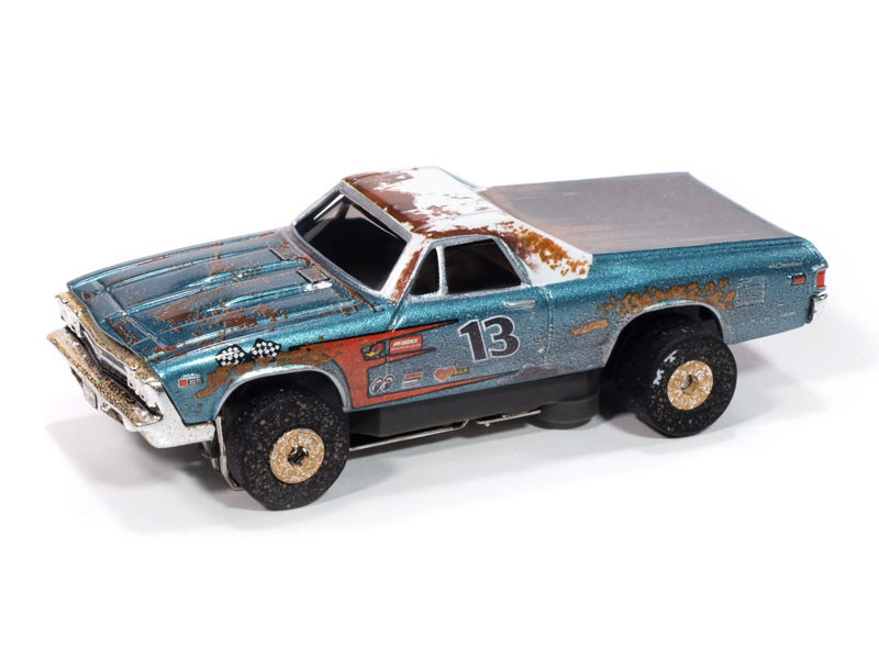Auto World 1969 Chevy El Camino (Teal & White) Thunderjet HO Slot Car