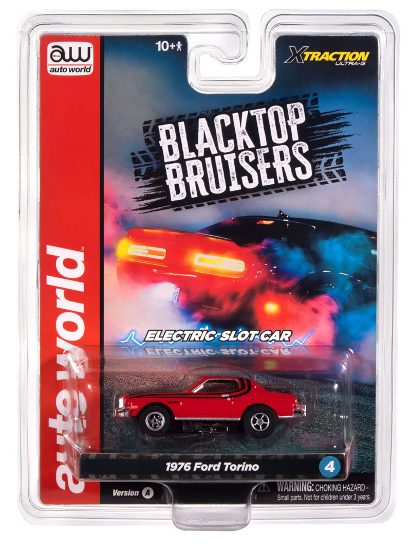 Auto World 1976 Ford Torino Gloss (Red & Black Stripes) X-Traction