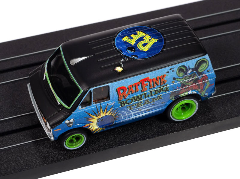 Auto World 1977 Dodge Van Rat Fink Flat (Flat Black & Blue) 4Gear