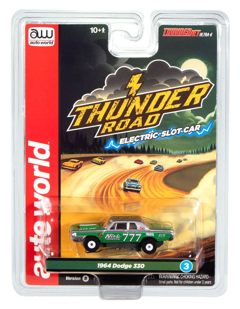 Auto World 1964 Dodge 330 Pro Stock (Green & Silver) Thunderjet HO
