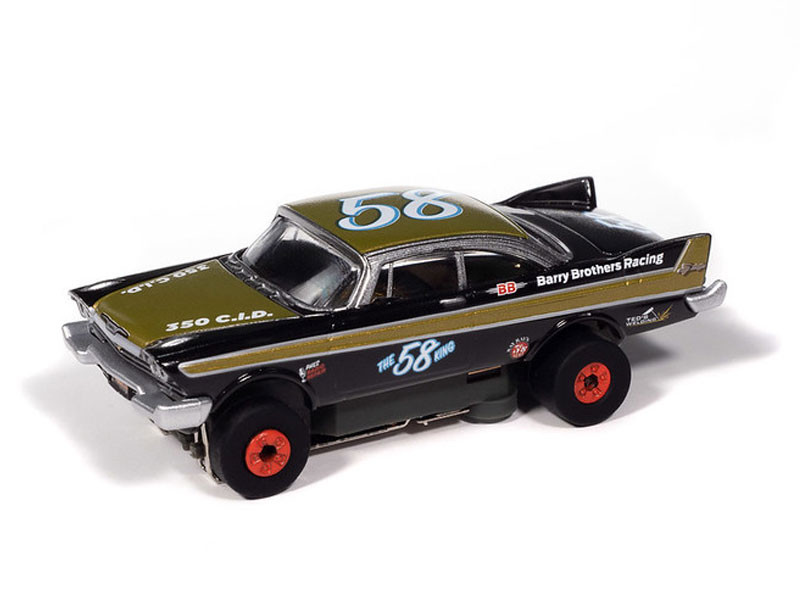 Auto World 1958 Plymouth Fury (Flat Black & Gold) Thunderjet HO