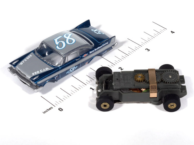 Auto World 1958 Plymouth Fury (Metallic Blue & Silver) Thunderjet