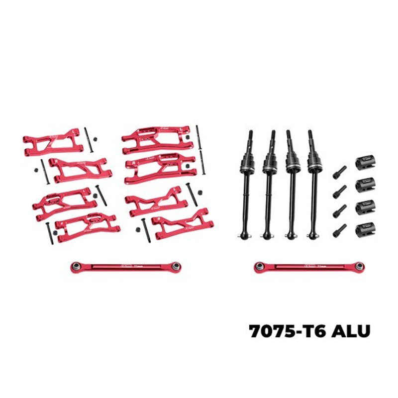 その他 RT-3370439286 GPM Red 7075 Alloy Widemaxx Suspension Kit: Mini Maxx, Mini XRT