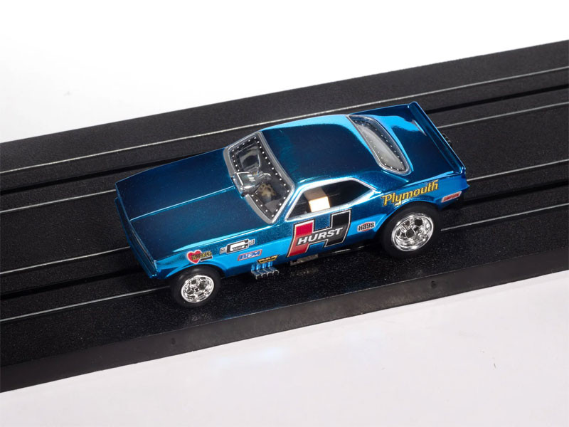 Auto World 1970 Plymouth Barracuda Drag Hurst Shifters (Blue