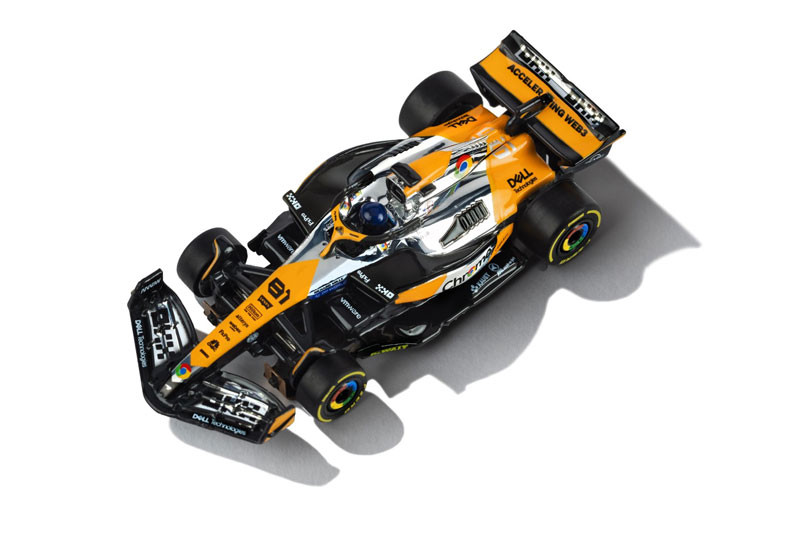 AFX McLaren F1 MCL38 #81 Austin Chrome Edition Mega G+ HO Slot Car