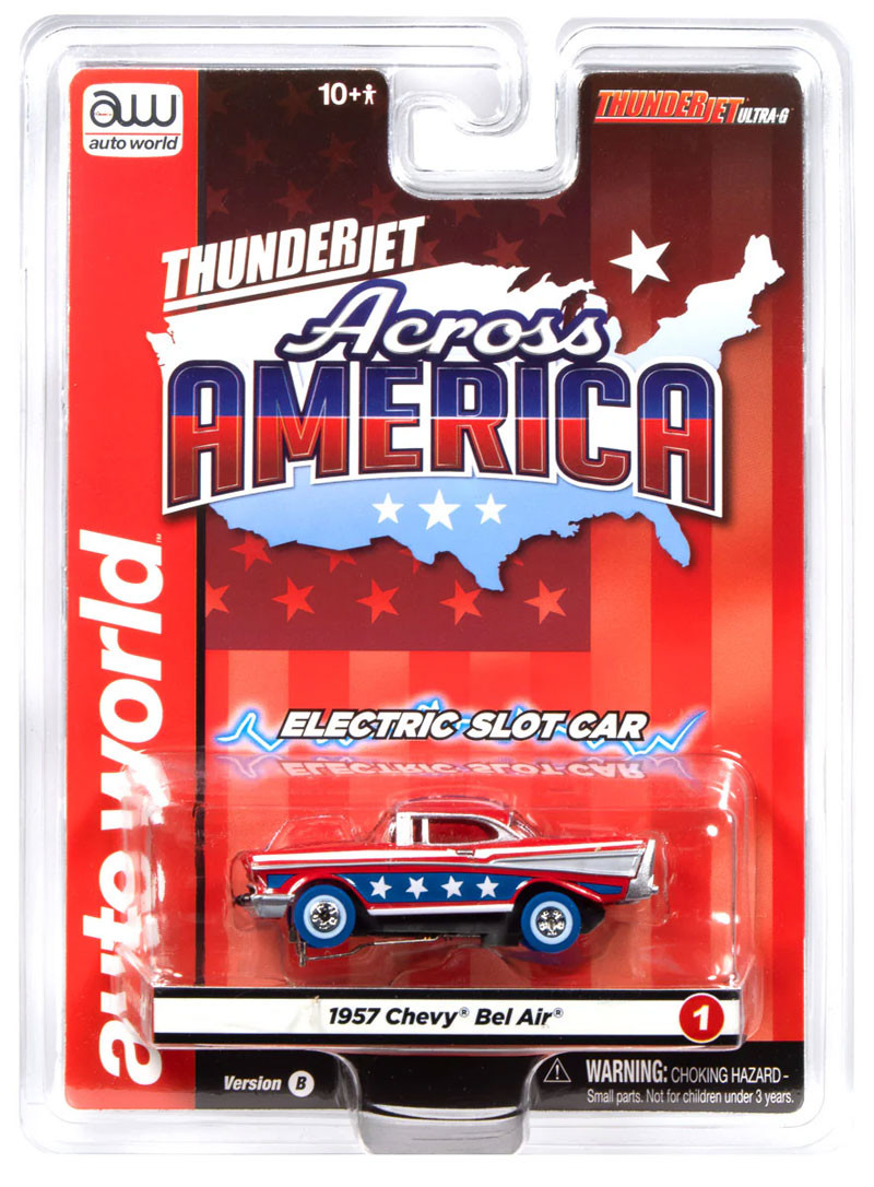 Auto World 1957 Chevy Bel Air (Red, Blue & White) Thunderjet HO