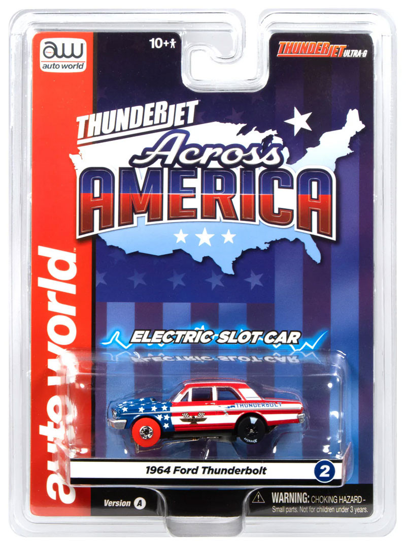 Auto World 1964 Ford Thunderbolt (White, Red & Blue) Thunderjet HO