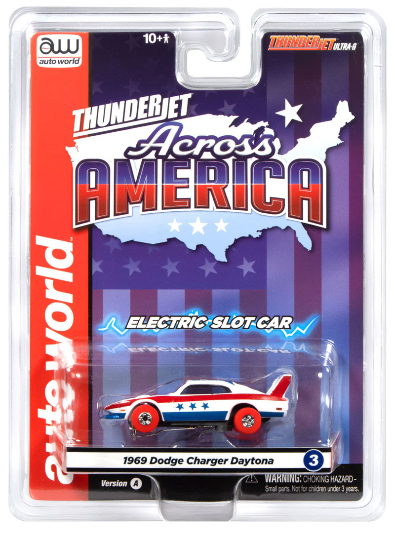 Auto World 1969 Dodge Charger Daytona (White, Red & Blue