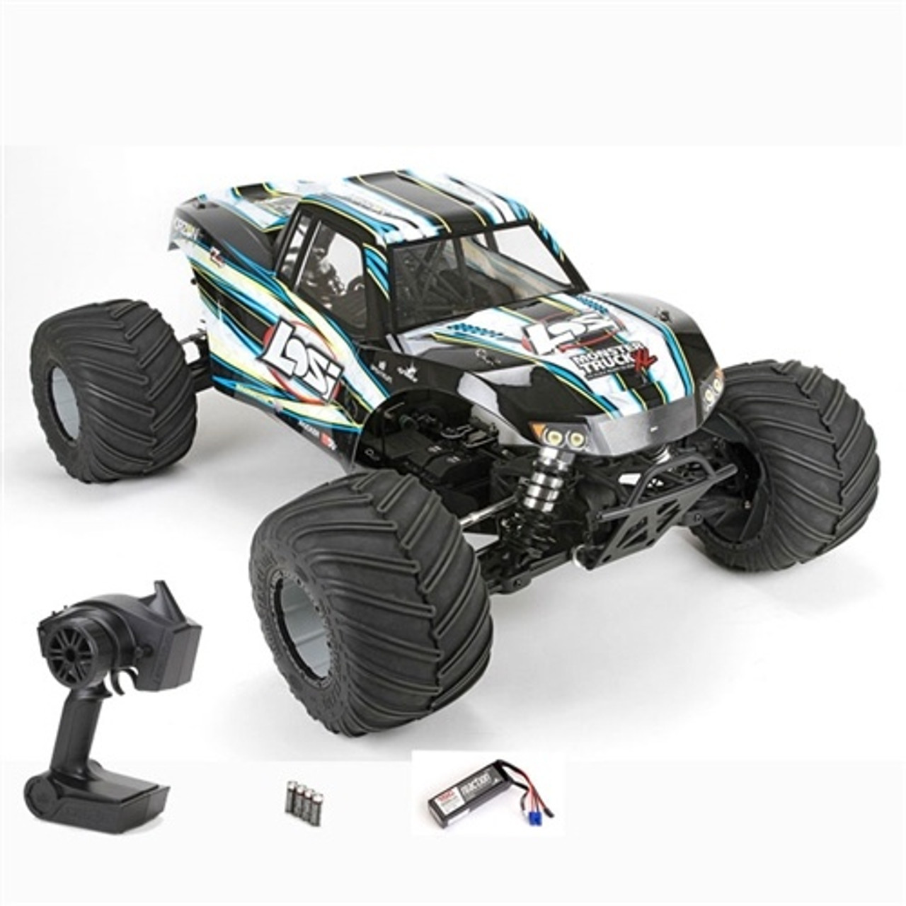 losi ラジコン Losi Monster Truck XL 1/5 4WD 29cc Gas RTR BLACK