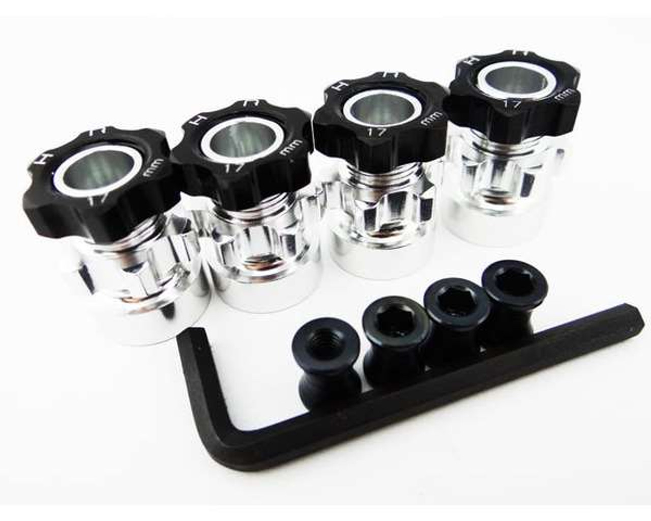 Hot Racing 12mm to 17mm Hex Hub Adapters w/10mm Offset for Slash 4x4,  Stampede 4x4, Telluride