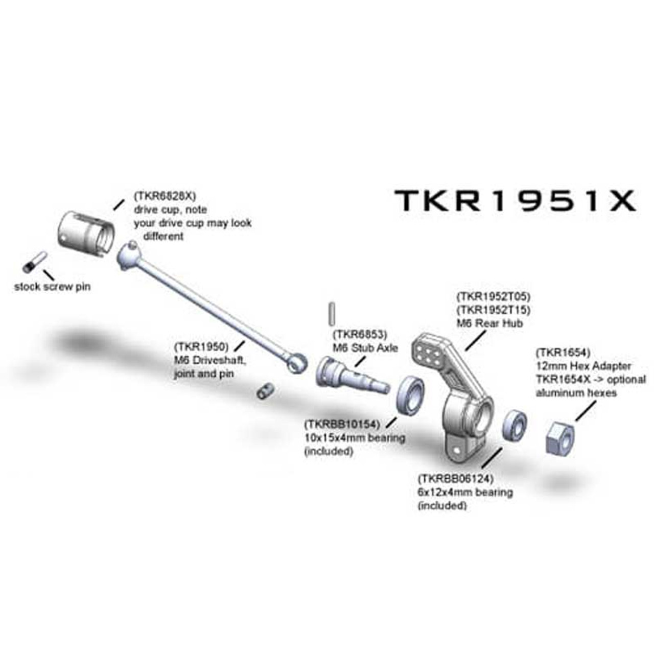 Tekno M6 Driveshafts & Hub Carriers for Slash 2WD