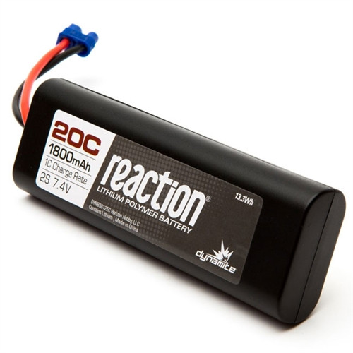 Dynamite Reaction 7.4V 1800mAh 2S 20C LiPo EC3