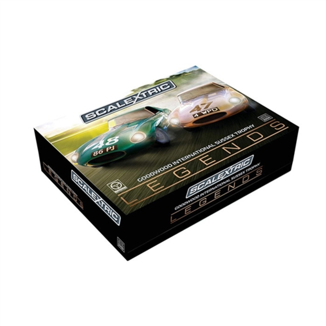  Scalextric Jaguar E Type Union Jack 1:32 Slot Race Car C3878 :  Toys & Games