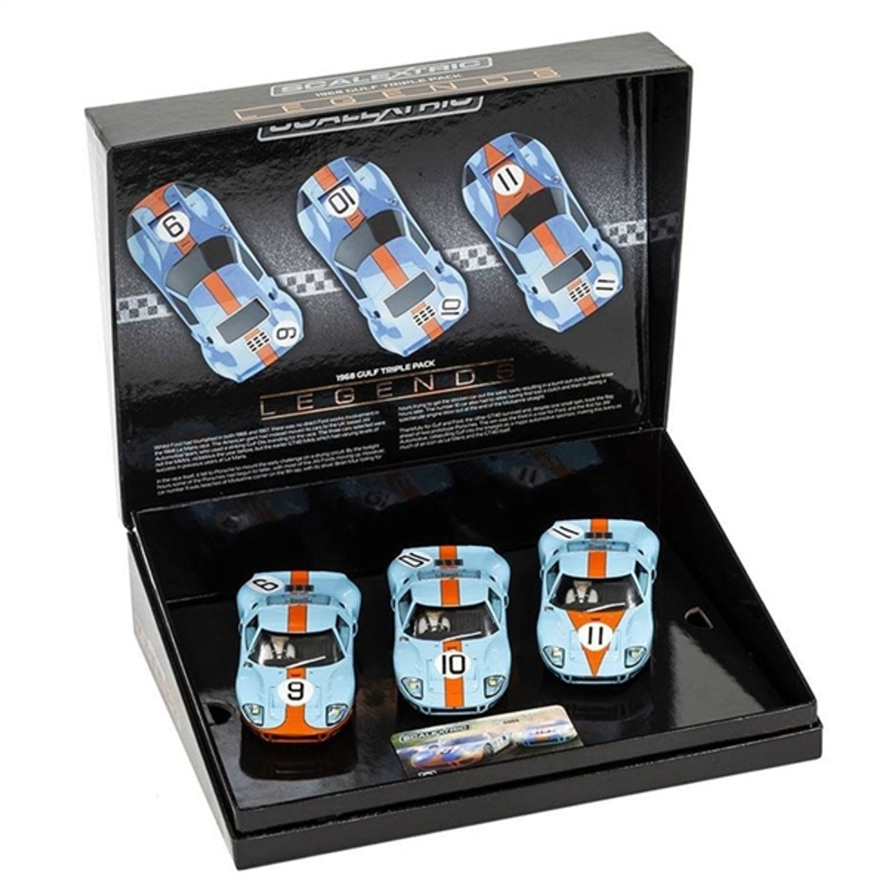 スケーレックストリックフォードGT GTE Gulf 1/32 ガルフカラー美品 Scalextric Ford GT Gulf Triple Pack 1/32 Slot Cars
