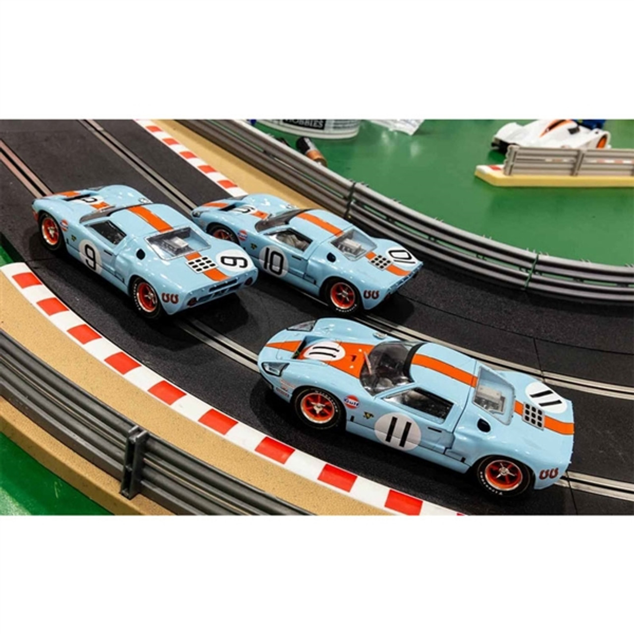 スケーレックストリックフォードGT GTE Gulf 1/32 ガルフカラー美品 Scalextric Ford GT Gulf Triple Pack 1/32 Slot Cars