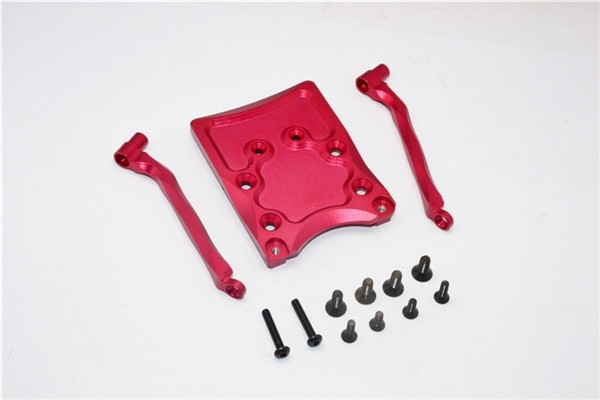 2PM プレート GPM Red Aluminum Rear Skid Plate Set for 2WD Stamp