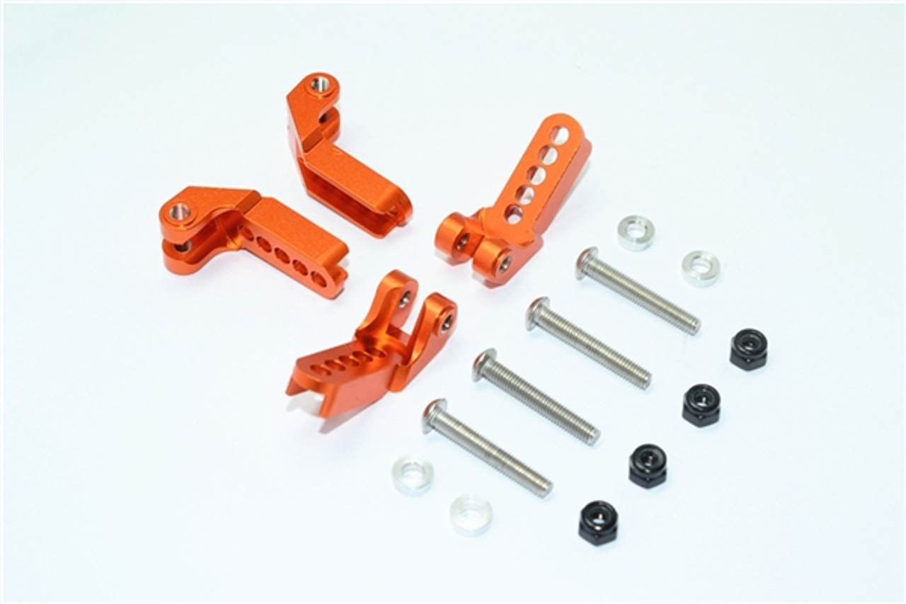 GPM Orange Aluminum Adjustable Front & Rear Shock Mounts for TRX-4