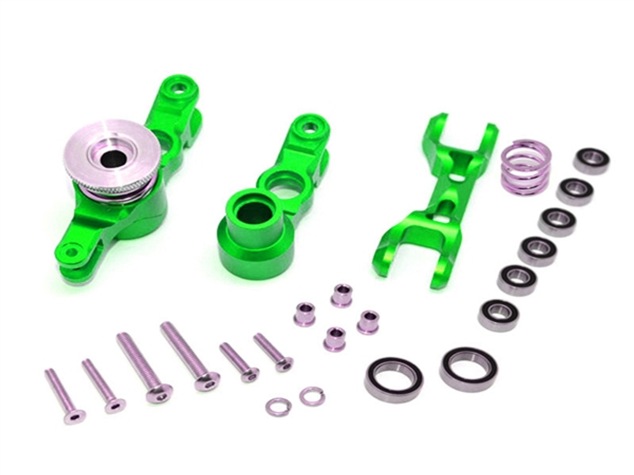 GPM Green Aluminum Steering Bellcrank Assembly & Servo Saver for X-Maxx