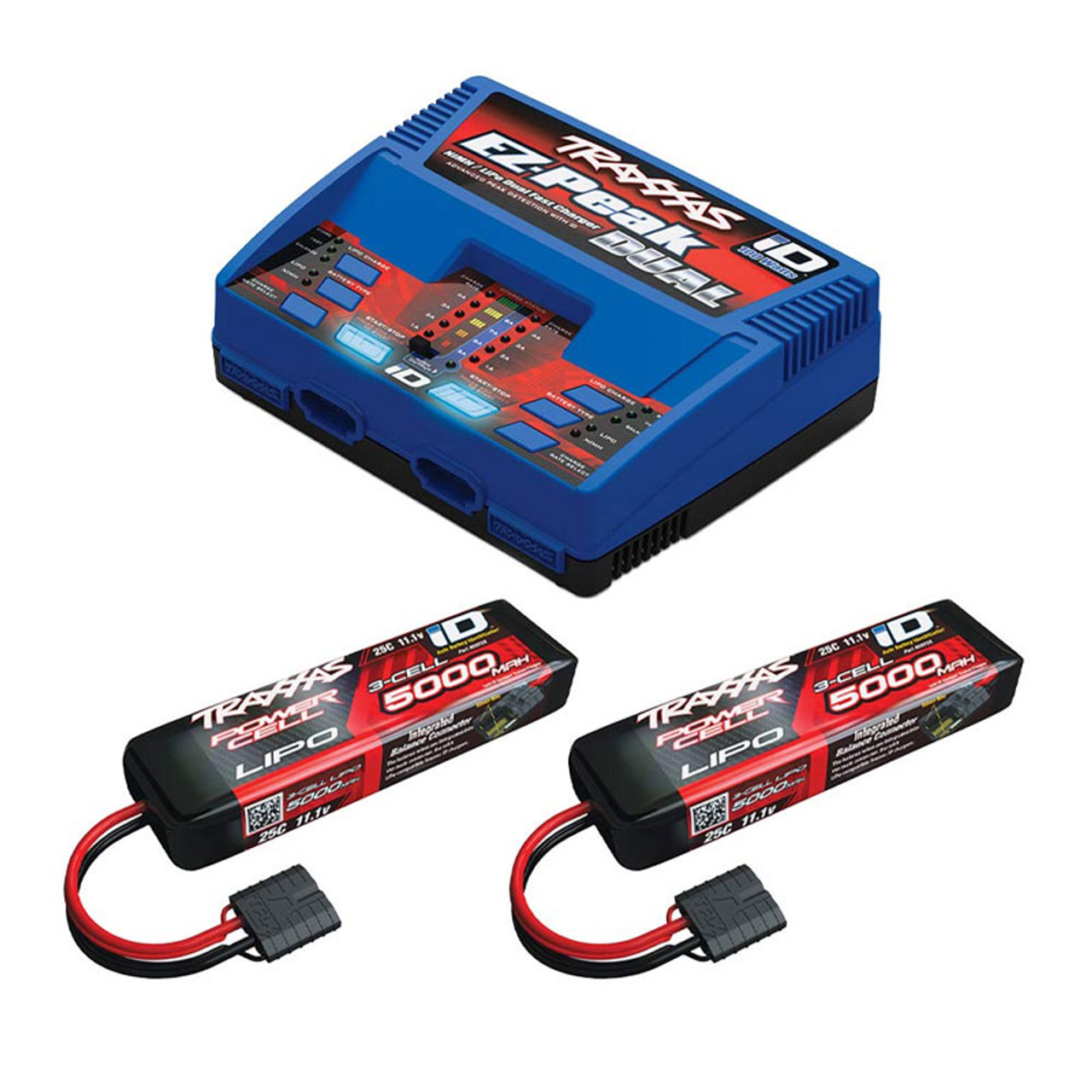 Traxxas 2990 Dual EZ-Peak Charger & 2x 3S 5000mAh LiPo Battery