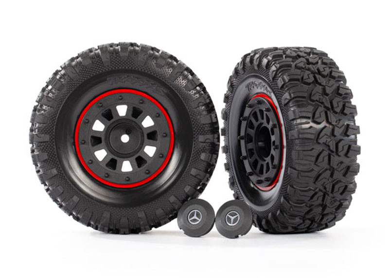 Traxxas 2.2 Black Wheels & Tires with Caps & Simulated Beadlock