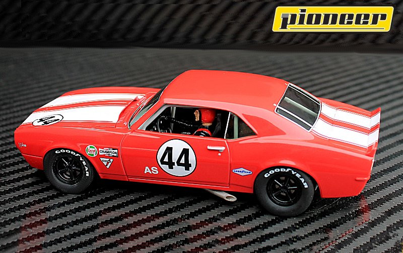 Pioneer 1968 Chevy Z-28 Red #44 Camaro Club Sport 1/32 Slot Car