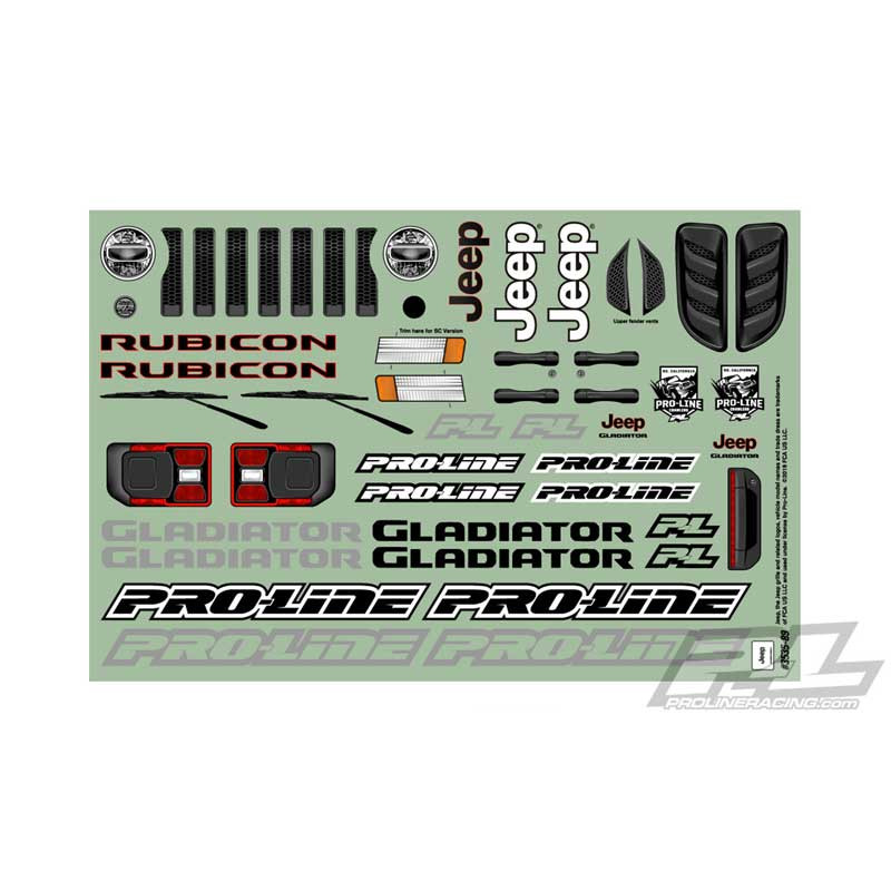 Pro-Line Jeep Gladiator Rubicon Clear Body for 1/10 SC & 1/8