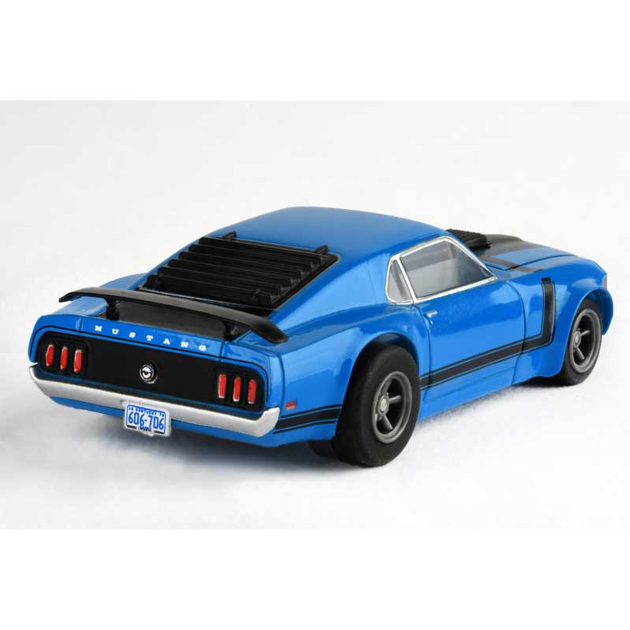 AFX Ford Mustang Boss 302 Blue Mega G+ HO Slot Car w/Clear Windows 