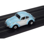 Auto World 1966 Volkswagen Beetle Blue/White Thunderjet HO Slot Car (SC360-1)