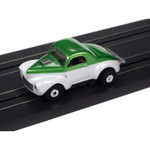 Auto World 1941 Willys Coupe Gasser Green/White Thunderjet HO Slot Car (SC360-3)