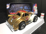 Pioneer Santa Legends Racer - 1937 Dodge Coupe - Gold/White 1/32 Slot Car