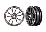 These are the Traxxas Drag Slash Front Wheels, Satin Black Chrome (2)